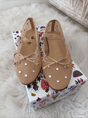 Jeffrey Campbell Releve crystal embellished Ballet Flats with Bow